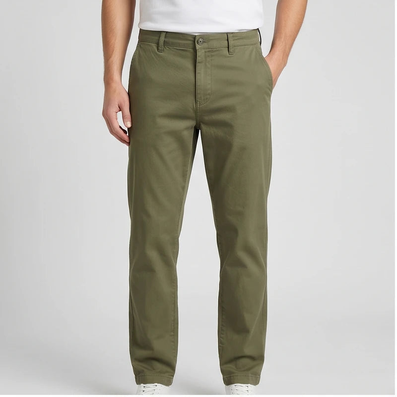 Model wearing Relaxed Chino Pants Relaxed Chino Pants in studio