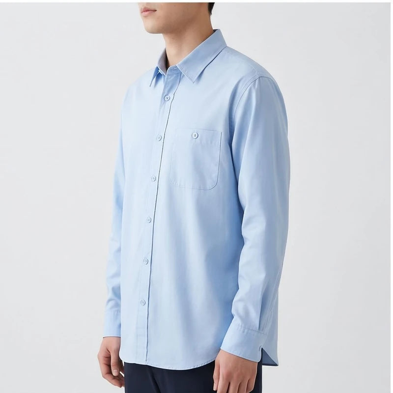Model wearing Woven Button-Down Shirt Woven Button-Down Shirt in studio - 3