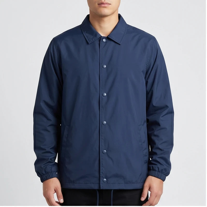 Model wearing Lightweight Coach Jacket Lightweight Coach Jacket in studio