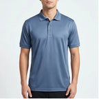 Model wearing Performance Polo Shirt Performance Polo Shirt in studio