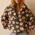Flower Sherpa Zip Pullover